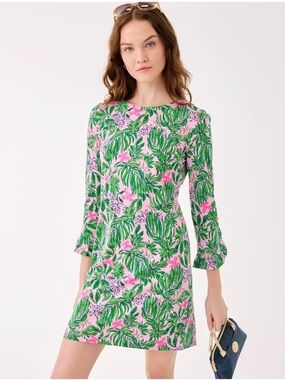 NWT Lilly Pulitzer XL Nichole 3/4 Sleeve Dress “Roaring With Joy” sz XL